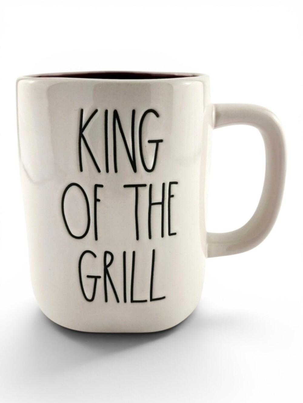 NWOT Rae Dunn KING OF THE GRILL Large Letter White Ceramic Artisan Mug
